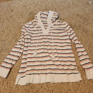 Thin Hooded Stripe Top/Medium